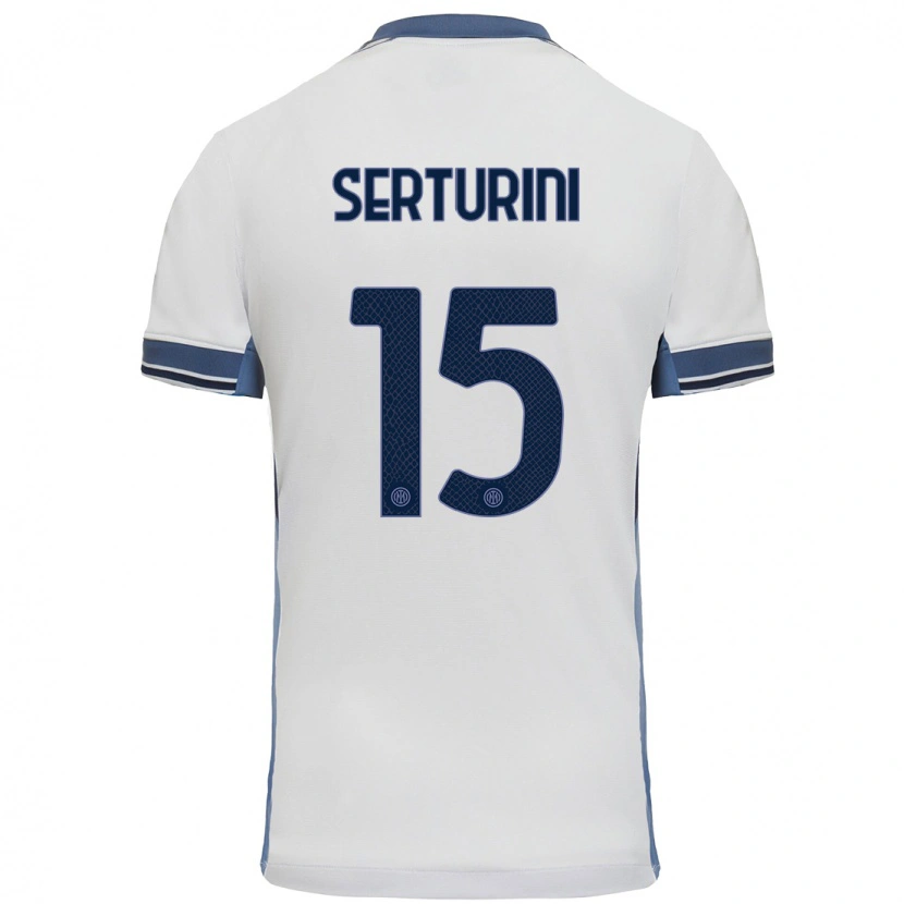 Danxen Kid Annamaria Serturini #15 White Grey Away Jersey 2024/25 T-Shirt