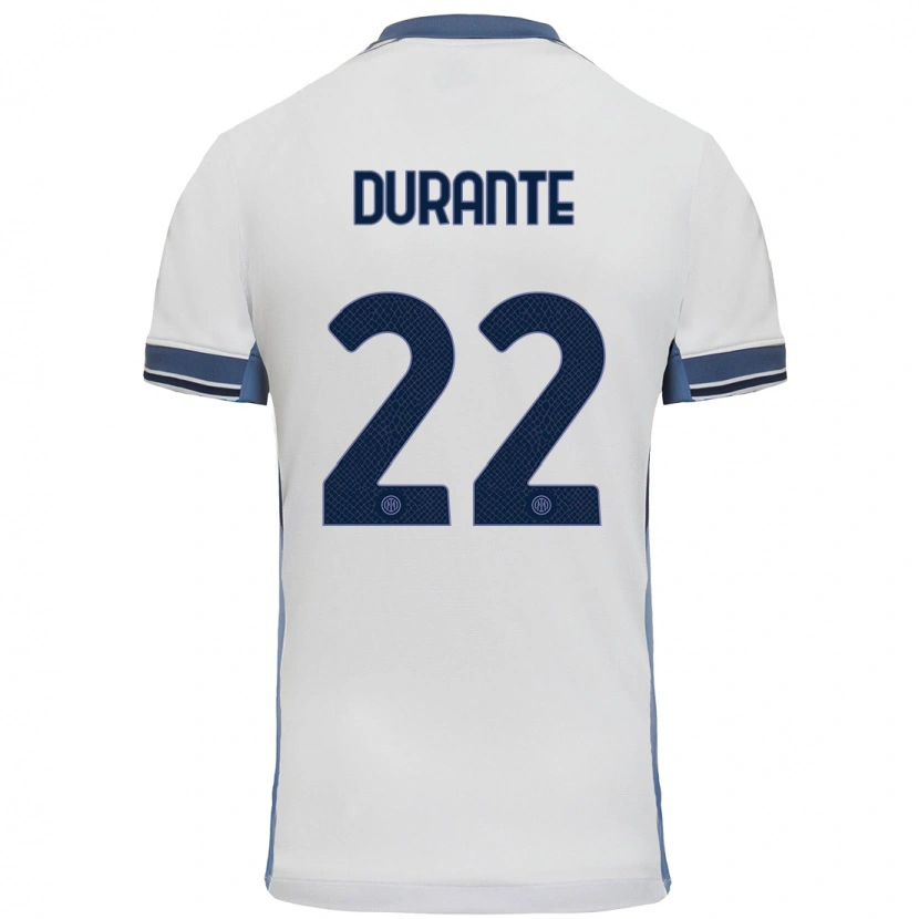 Danxen Kid Francesca Durante #22 White Grey Away Jersey 2024/25 T-Shirt