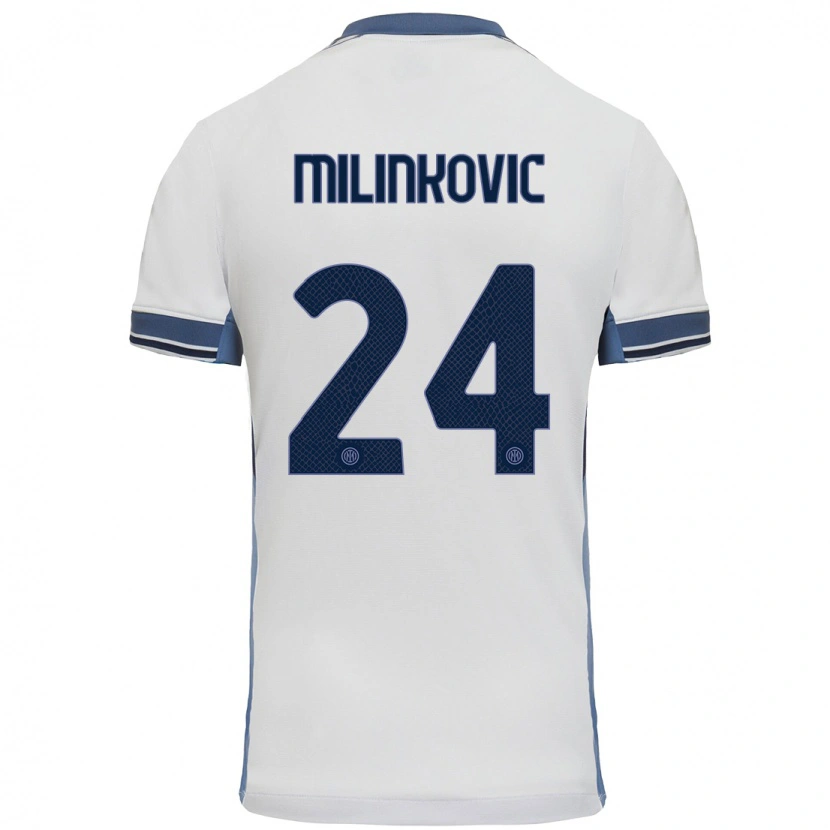 Danxen Kid Marija Milinković #24 White Grey Away Jersey 2024/25 T-Shirt