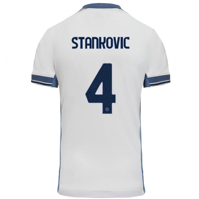 Danxen Kid Aleksandar Stankovic #4 White Grey Away Jersey 2024/25 T-Shirt