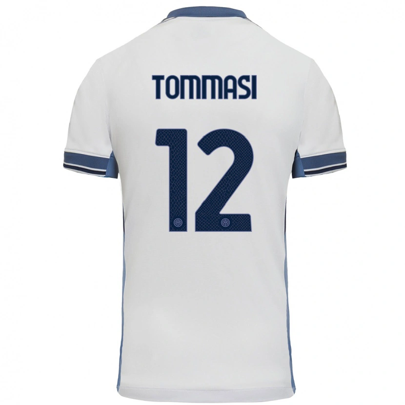 Danxen Kid Francesco Tommasi #12 White Grey Away Jersey 2024/25 T-Shirt