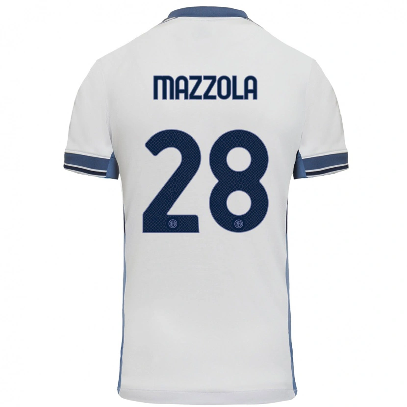 Danxen Kid Giuseppe Mazzola #28 White Grey Away Jersey 2024/25 T-Shirt