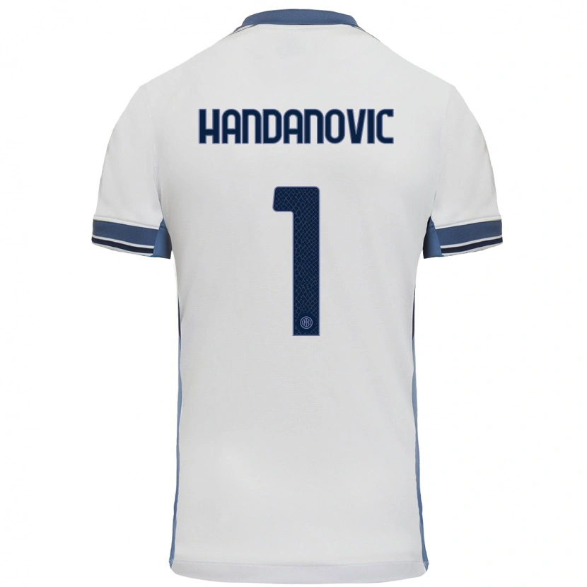 Danxen Kid Samir Handanovic #1 White Grey Away Jersey 2024/25 T-Shirt