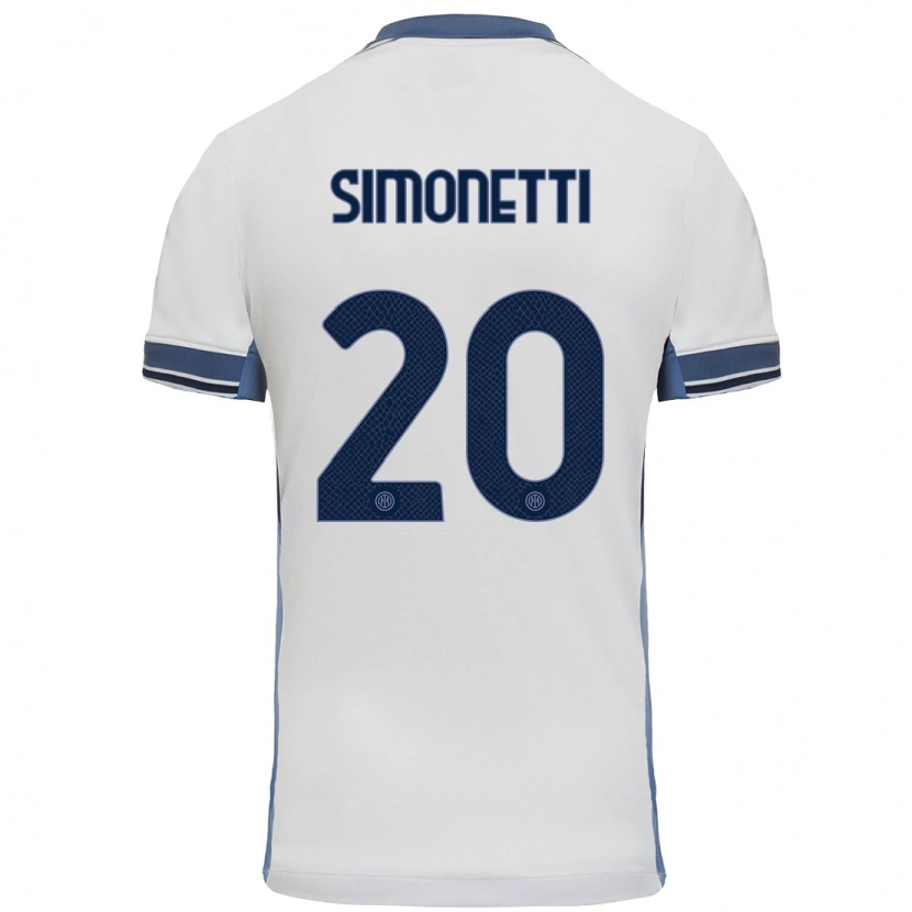 Danxen Kid Flaminia Simonetti #20 White Grey Away Jersey 2024/25 T-Shirt