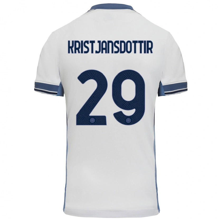 Danxen Kid Anna Bjork Kristjansdottir #29 White Grey Away Jersey 2024/25 T-Shirt