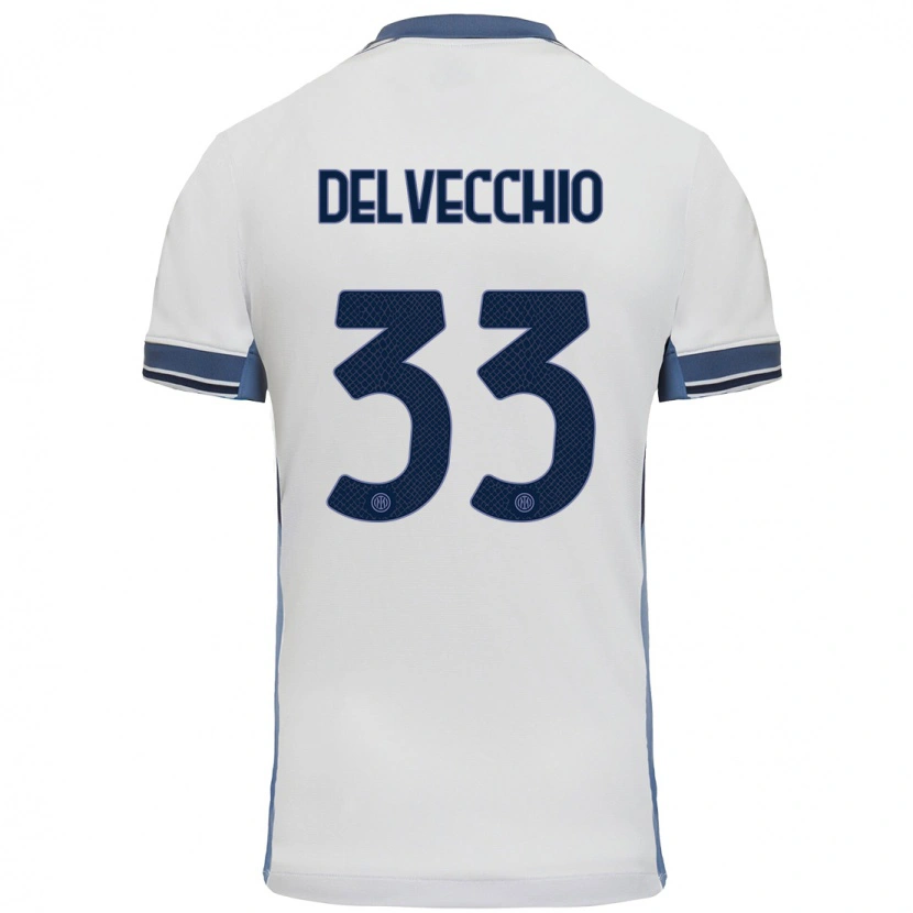 Danxen Kid Gabriele Delvecchio #33 White Grey Away Jersey 2024/25 T-Shirt