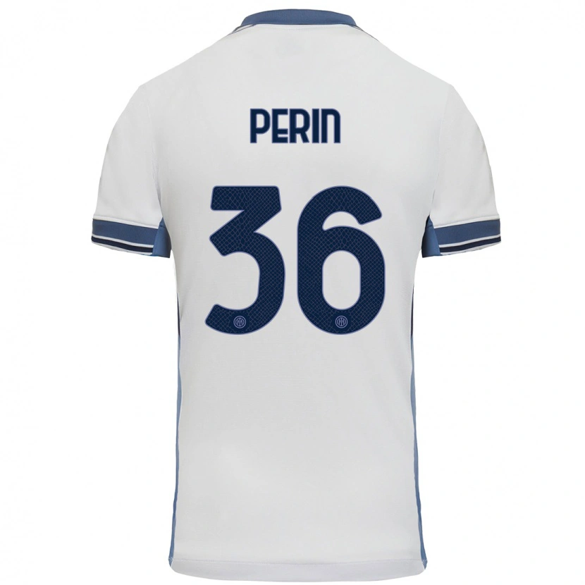 Danxen Kid Nicolo Perin #36 White Grey Away Jersey 2024/25 T-Shirt