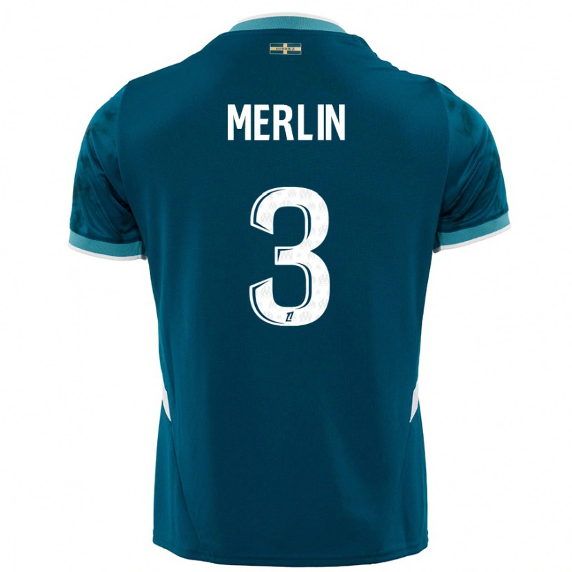 Danxen Kid Quentin Merlin #3 Turquoise Blue Away Jersey 2024/25 T-Shirt