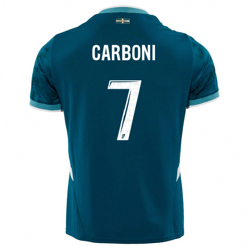 Danxen Kid Valentín Carboni #7 Turquoise Blue Away Jersey 2024/25 T-Shirt