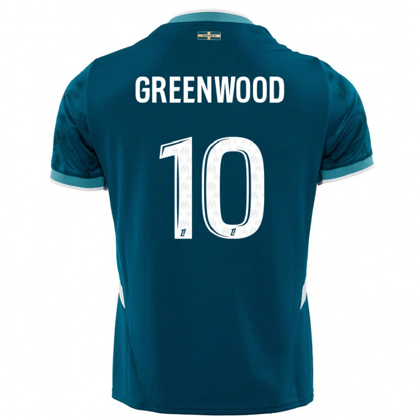 Danxen Kid Mason Greenwood #10 Turquoise Blue Away Jersey 2024/25 T-Shirt