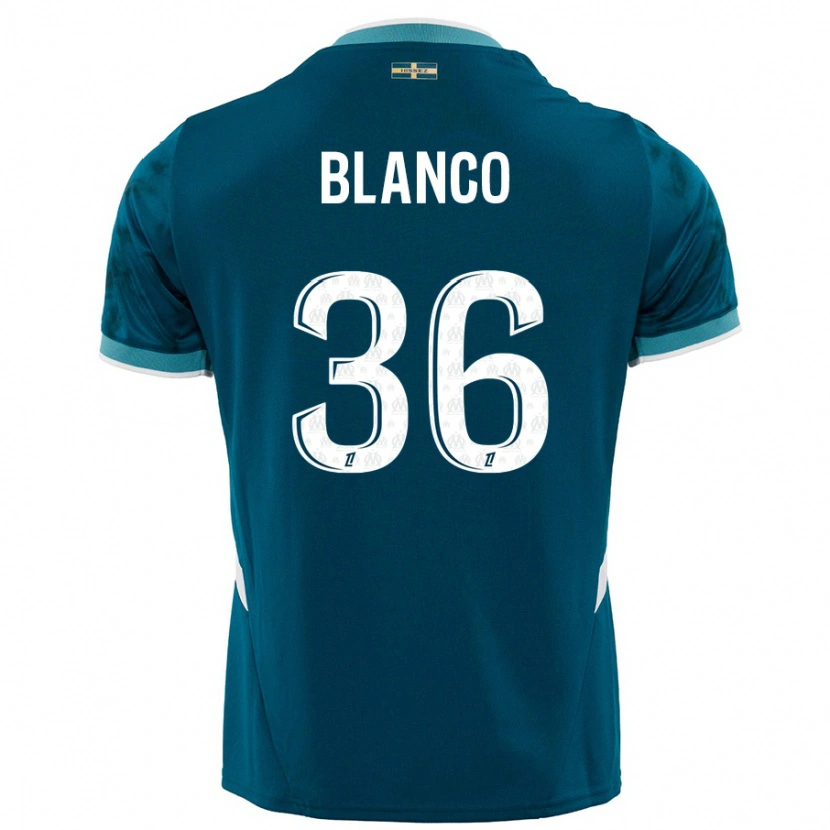 Danxen Kid Rubén Blanco #36 Turquoise Blue Away Jersey 2024/25 T-Shirt