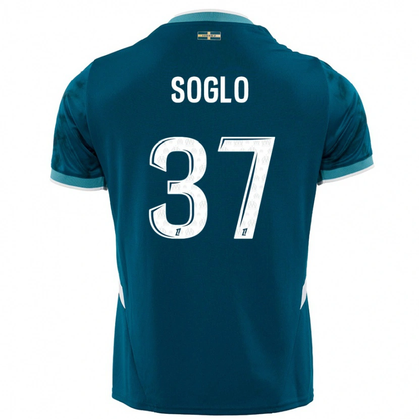 Danxen Kid Emran Soglo #37 Turquoise Blue Away Jersey 2024/25 T-Shirt