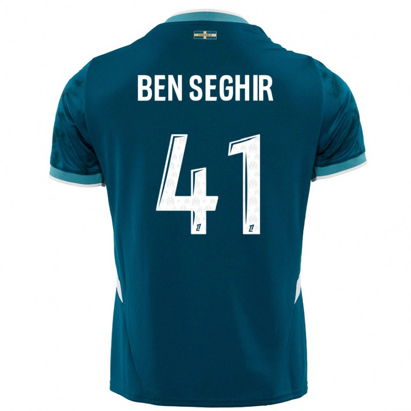 Danxen Kid Salim Ben Seghir #41 Turquoise Blue Away Jersey 2024/25 T-Shirt