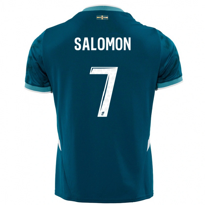 Danxen Kid Maëva Salomon #7 Turquoise Blue Away Jersey 2024/25 T-Shirt