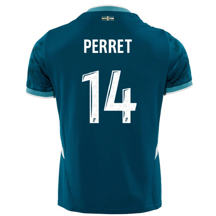 Danxen Kid Jenny Perret #14 Turquoise Blue Away Jersey 2024/25 T-Shirt