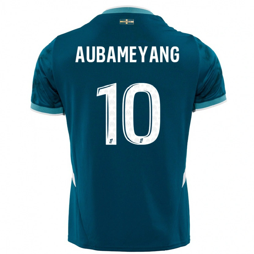 Danxen Kid Pierre-Emerick Aubameyang #10 Turquoise Blue Away Jersey 2024/25 T-Shirt