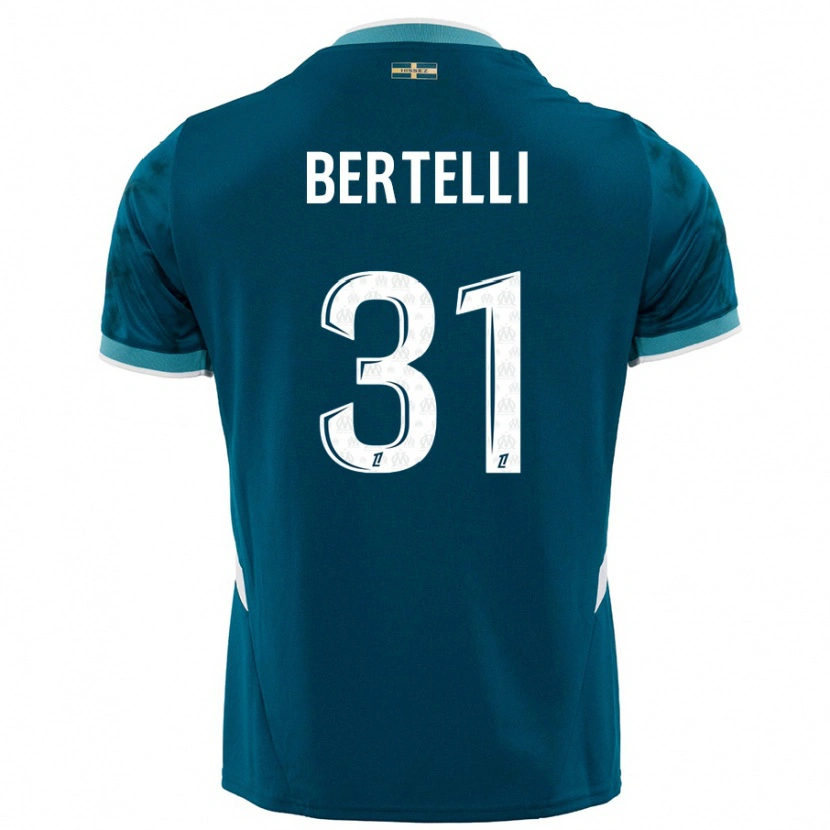 Danxen Kid Ugo Bertelli #31 Turquoise Blue Away Jersey 2024/25 T-Shirt