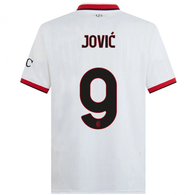 Danxen Kid Luka Jović #9 White Black Red Away Jersey 2024/25 T-Shirt