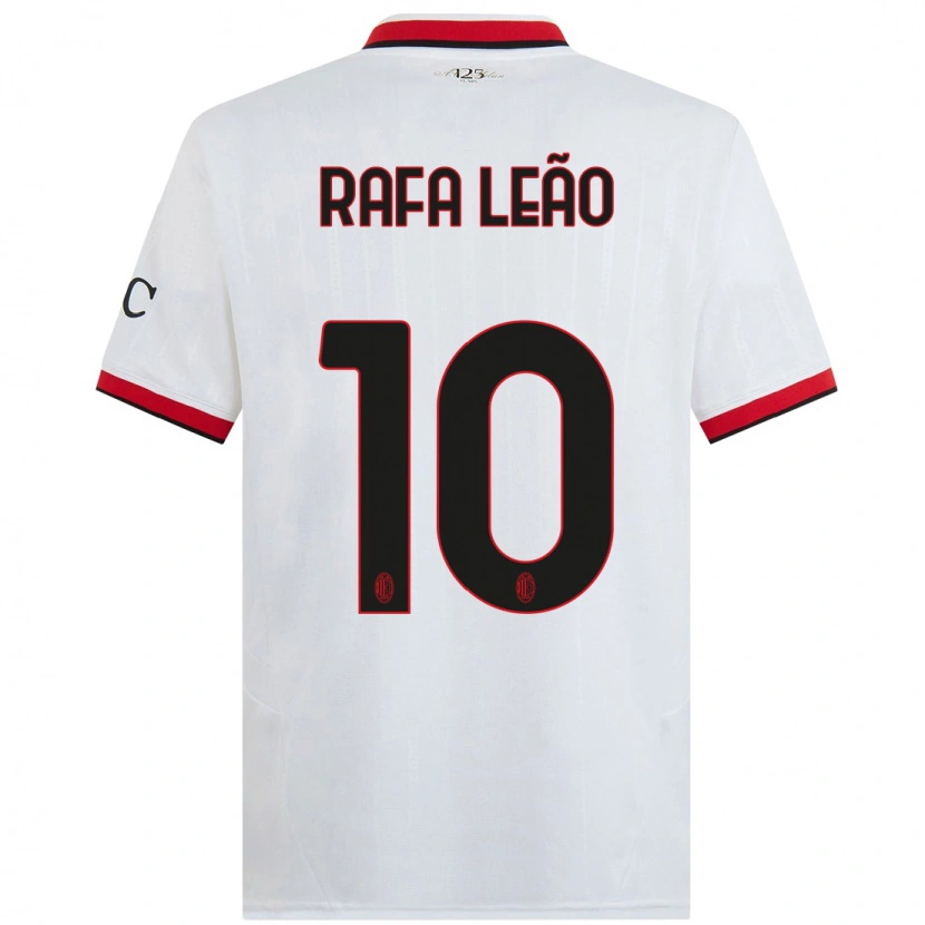 Danxen Kid Rafael Leão #10 White Black Red Away Jersey 2024/25 T-Shirt