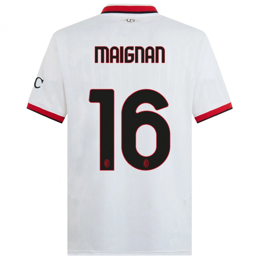 Danxen Kid Mike Maignan #16 White Black Red Away Jersey 2024/25 T-Shirt