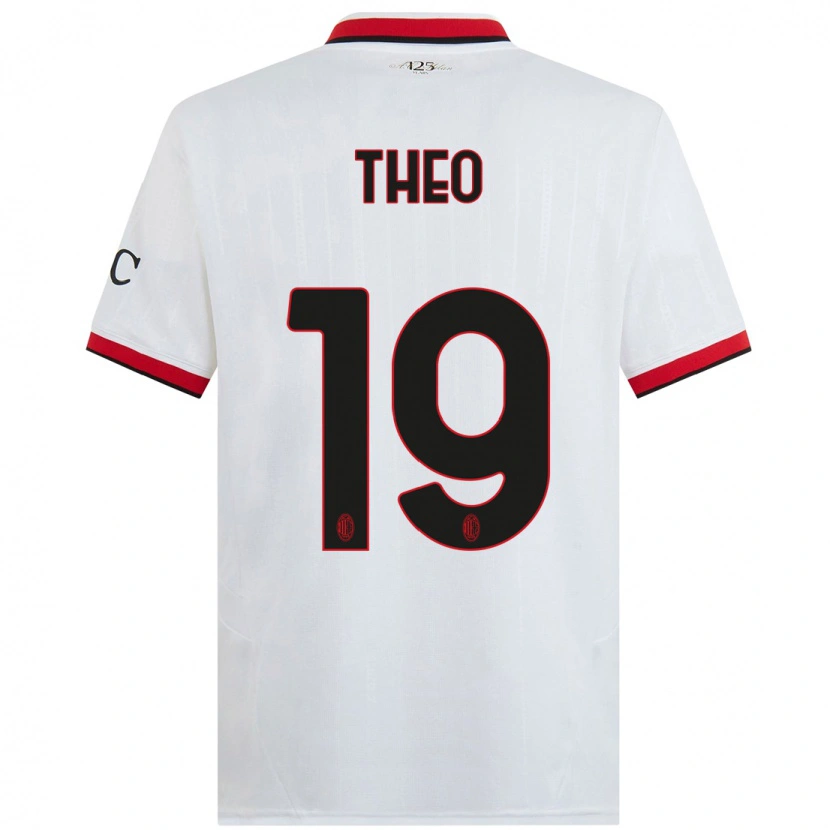 Danxen Kid Theo Hernández #19 White Black Red Away Jersey 2024/25 T-Shirt