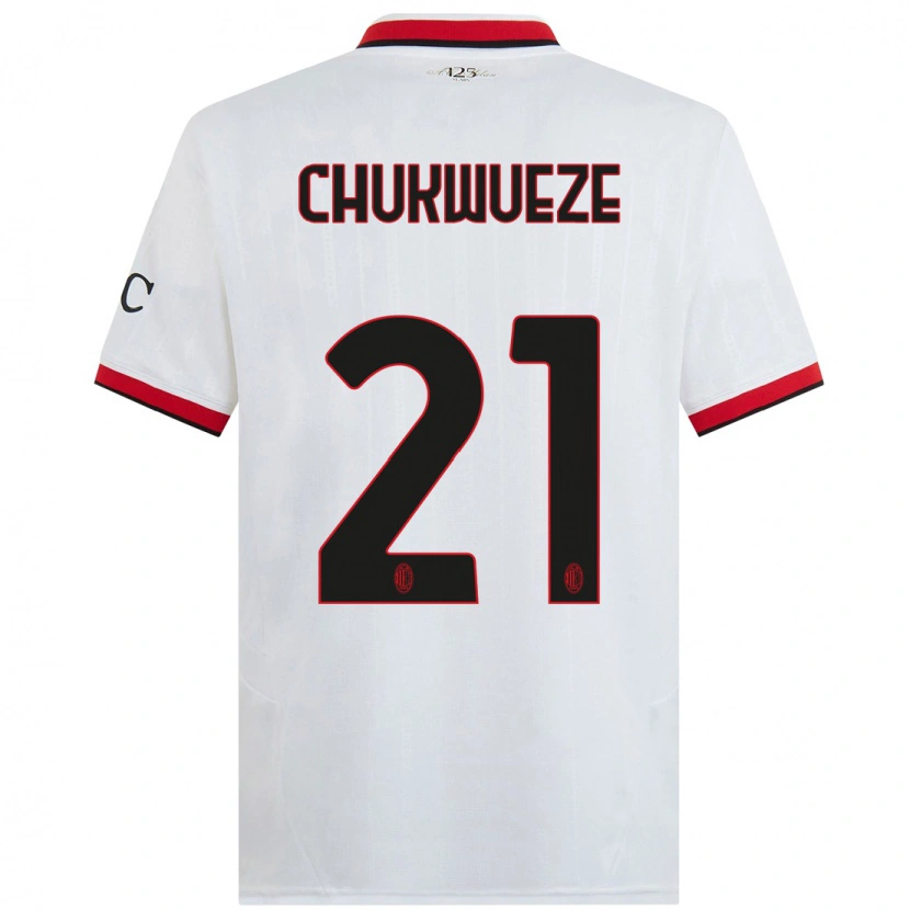 Danxen Kid Samuel Chukwueze #21 White Black Red Away Jersey 2024/25 T-Shirt