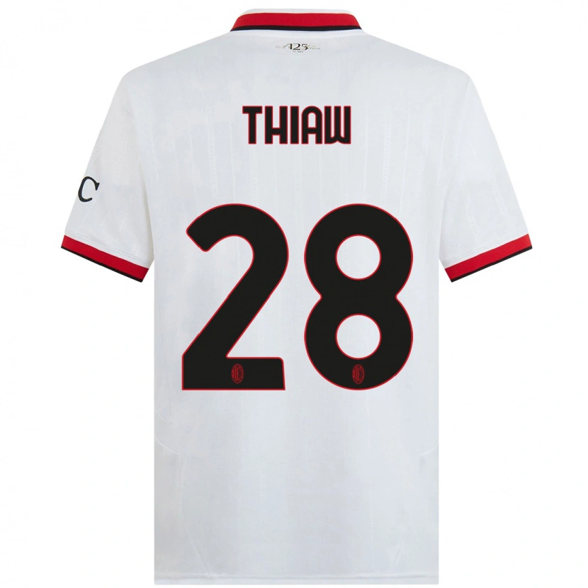 Danxen Kid Malick Thiaw #28 White Black Red Away Jersey 2024/25 T-Shirt