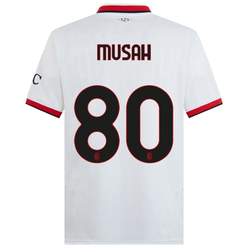 Danxen Kid Yunus Musah #80 White Black Red Away Jersey 2024/25 T-Shirt