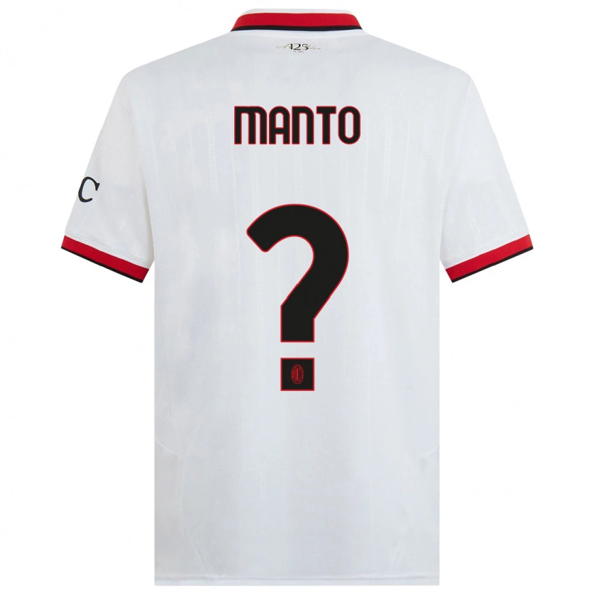 Danxen Kid Gaetano Manto #0 White Black Red Away Jersey 2024/25 T-Shirt