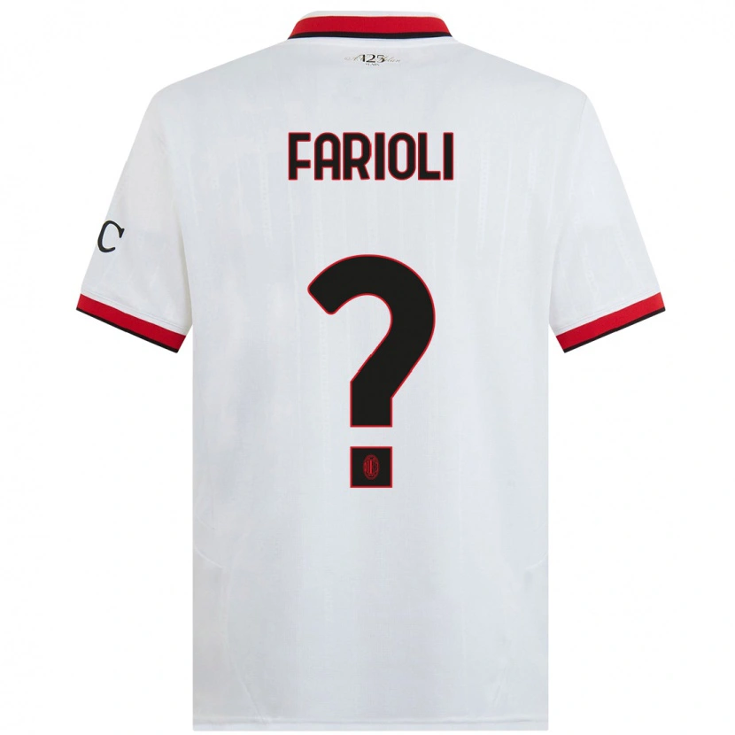 Danxen Kid Simone Farioli #0 White Black Red Away Jersey 2024/25 T-Shirt