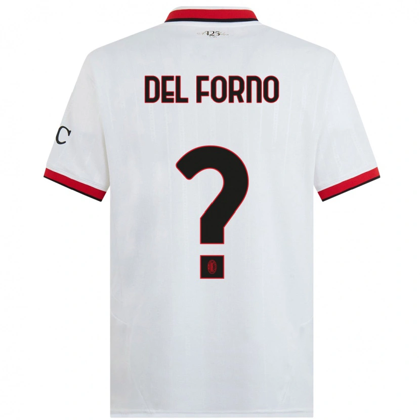 Danxen Kid Luca Del Forno #0 White Black Red Away Jersey 2024/25 T-Shirt