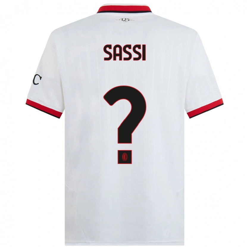 Danxen Kid Simone Sassi #0 White Black Red Away Jersey 2024/25 T-Shirt