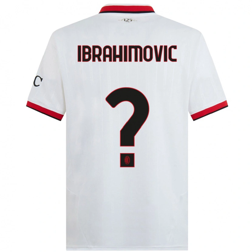 Danxen Kid Vincent Ibrahimovic #0 White Black Red Away Jersey 2024/25 T-Shirt