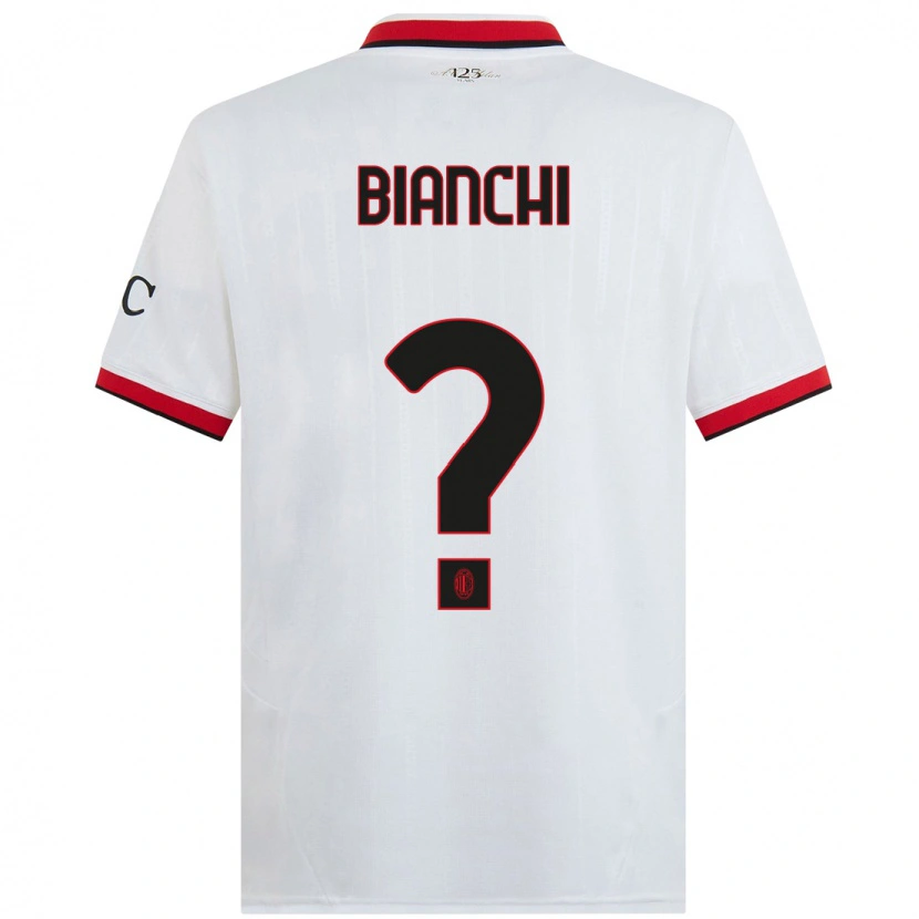 Danxen Kid Alessandro Bianchi #0 White Black Red Away Jersey 2024/25 T-Shirt