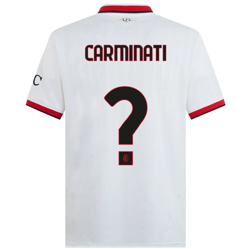 Danxen Kid Diego Carminati #0 White Black Red Away Jersey 2024/25 T-Shirt