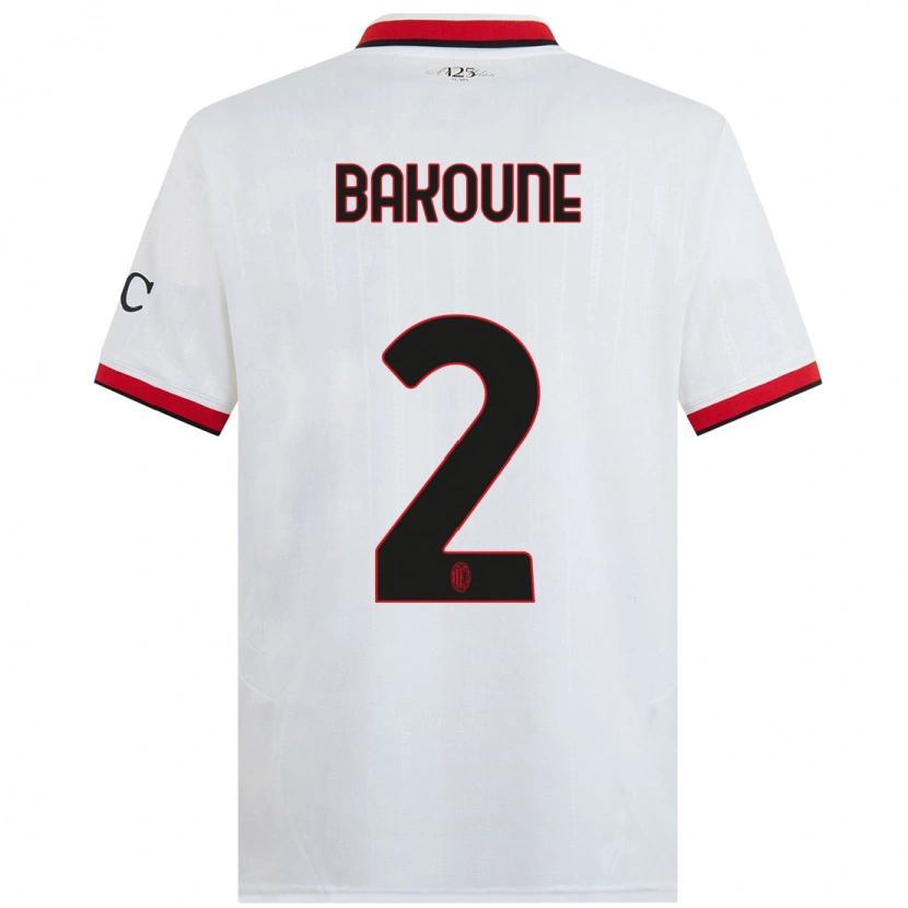 Danxen Kid Adam Bakoune #2 White Black Red Away Jersey 2024/25 T-Shirt