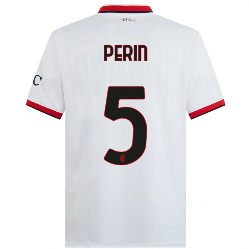 Danxen Kid Ernesto Perin #5 White Black Red Away Jersey 2024/25 T-Shirt