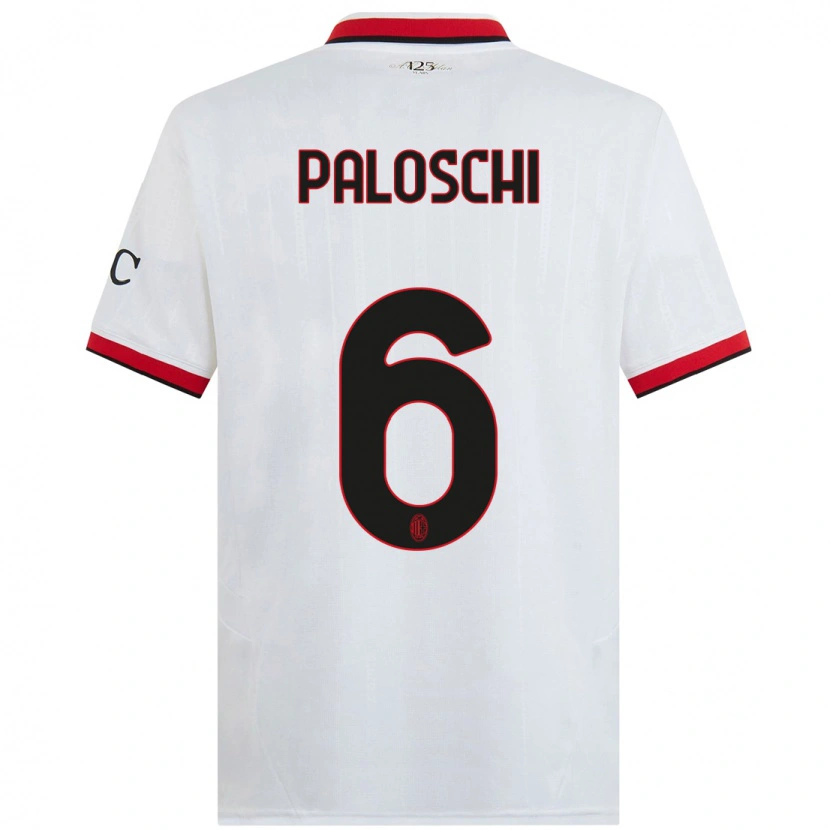 Danxen Kid Dorian Paloschi #6 White Black Red Away Jersey 2024/25 T-Shirt