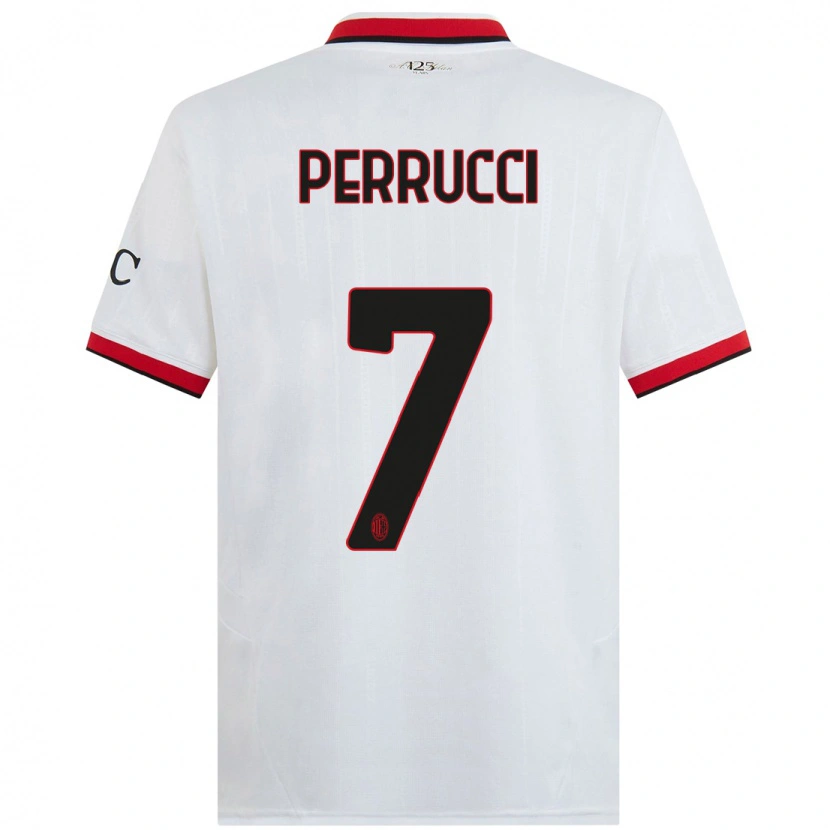 Danxen Kid Vincenzo Perrucci #7 White Black Red Away Jersey 2024/25 T-Shirt