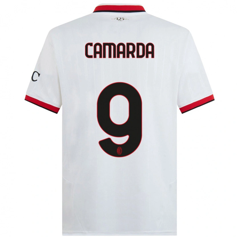 Danxen Kid Francesco Camarda #9 White Black Red Away Jersey 2024/25 T-Shirt