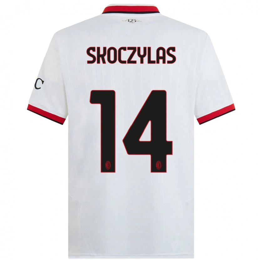 Danxen Kid Mateusz Skoczylas #14 White Black Red Away Jersey 2024/25 T-Shirt