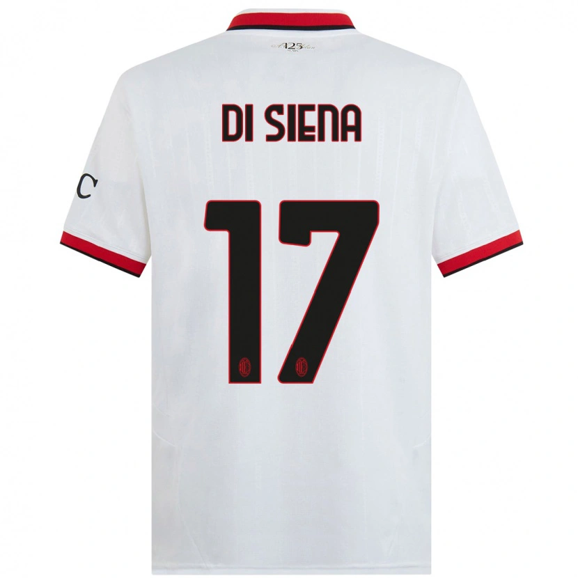 Danxen Kid Andrea Di Siena #17 White Black Red Away Jersey 2024/25 T-Shirt