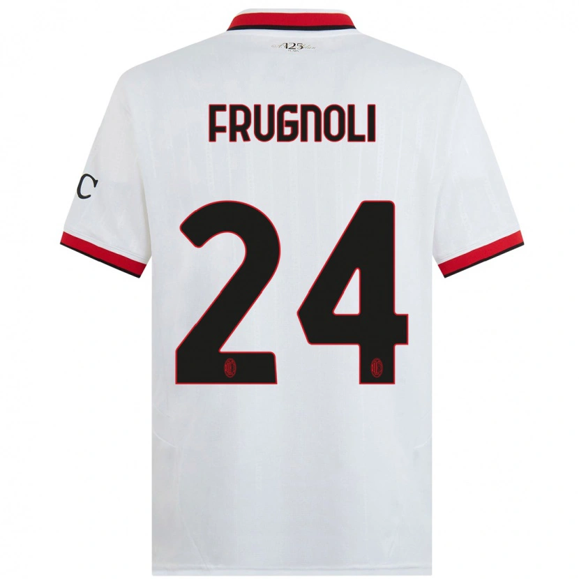 Danxen Kid Leonardo Frugnoli #24 White Black Red Away Jersey 2024/25 T-Shirt