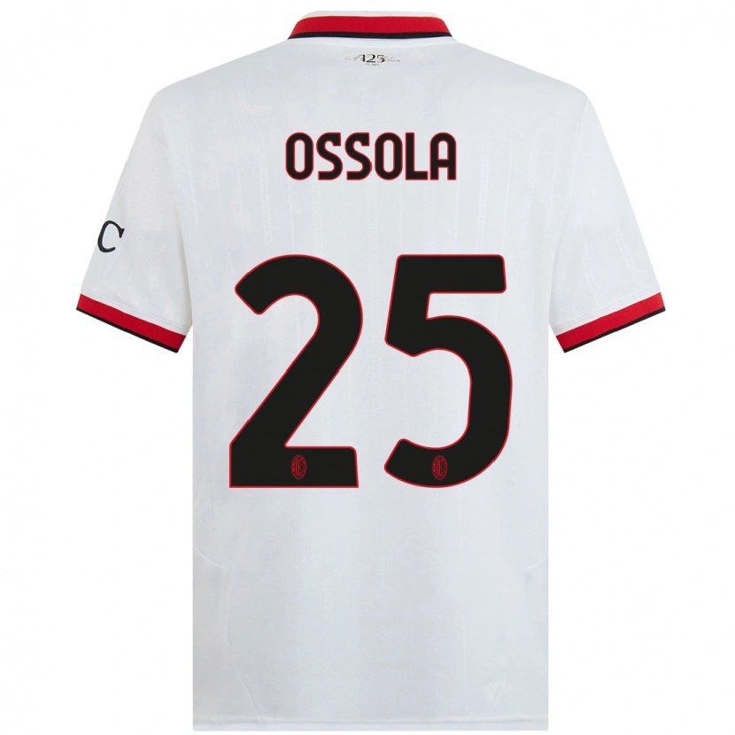 Danxen Kid Lorenzo Ossola #25 White Black Red Away Jersey 2024/25 T-Shirt