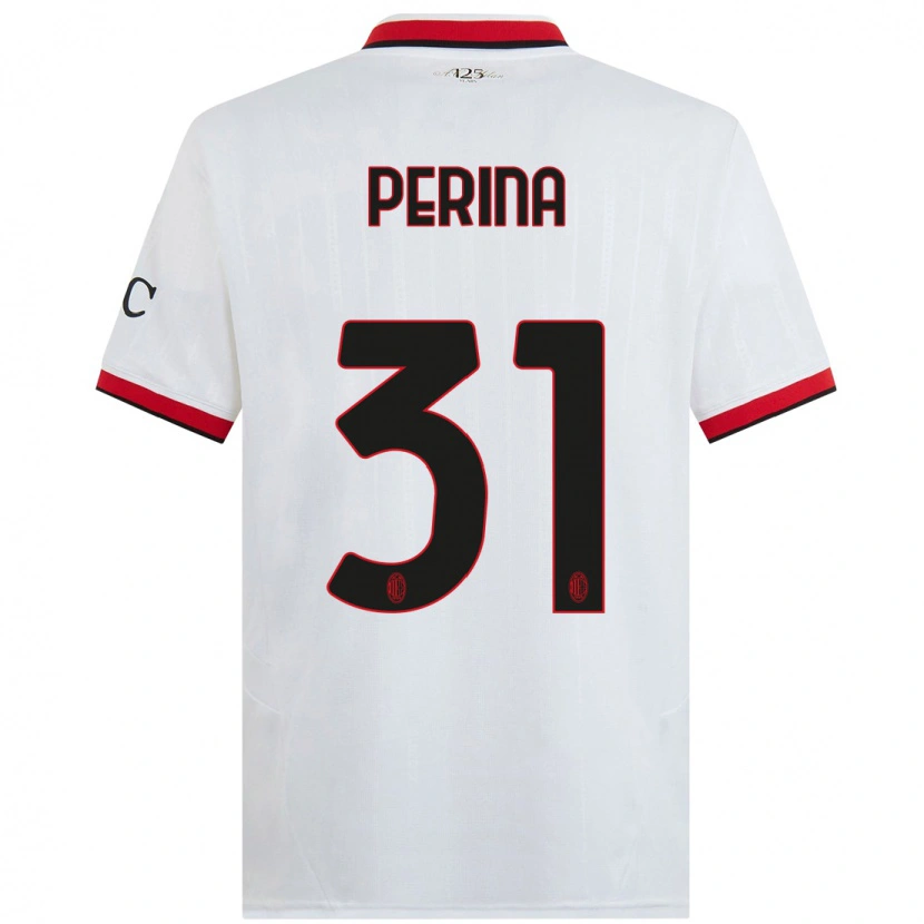 Danxen Kid Gioele Perina #31 White Black Red Away Jersey 2024/25 T-Shirt