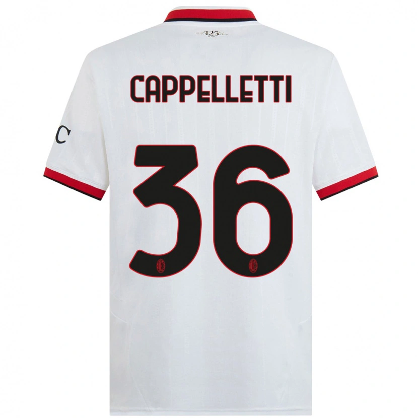 Danxen Kid Mattia Cappelletti #36 White Black Red Away Jersey 2024/25 T-Shirt