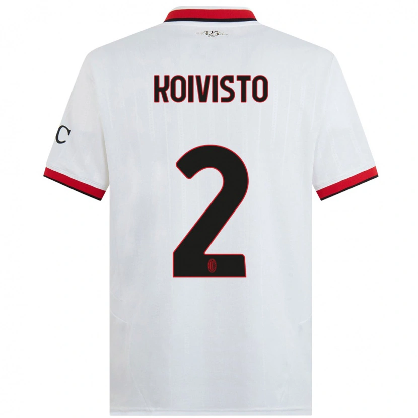 Danxen Kid Emma Koivisto #2 White Black Red Away Jersey 2024/25 T-Shirt