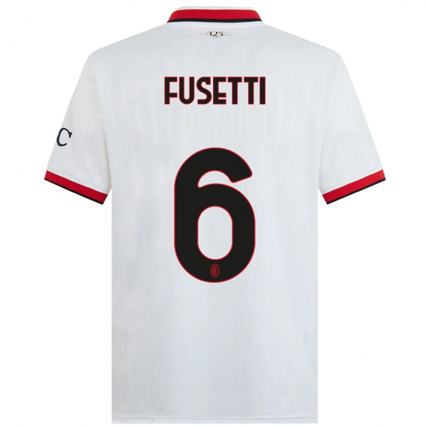 Danxen Kid Laura Fusetti #6 White Black Red Away Jersey 2024/25 T-Shirt