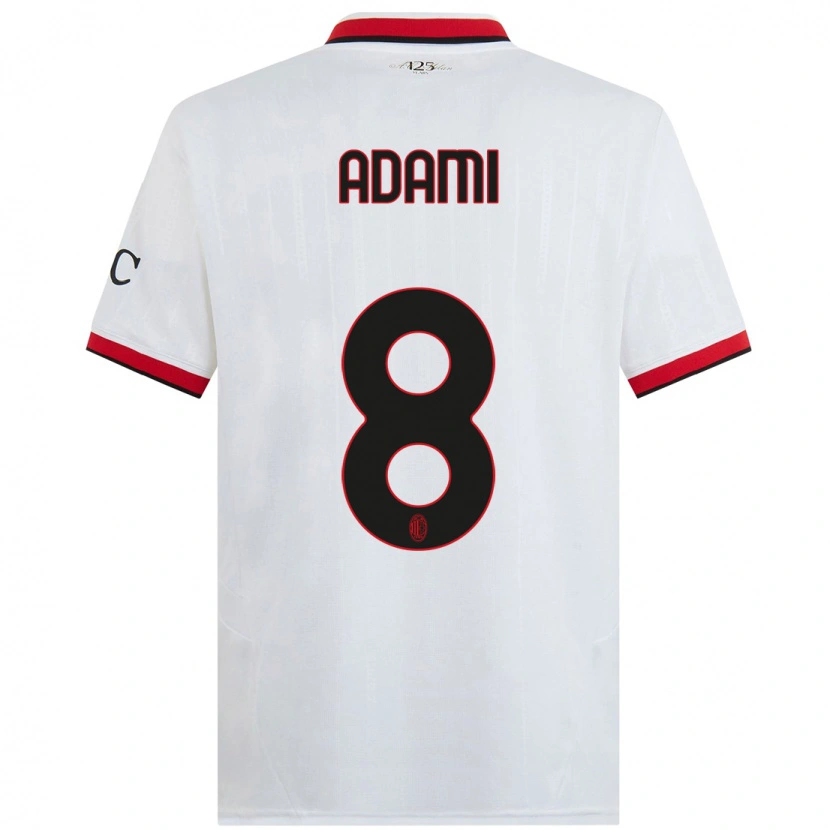 Danxen Kid Greta Adami #8 White Black Red Away Jersey 2024/25 T-Shirt