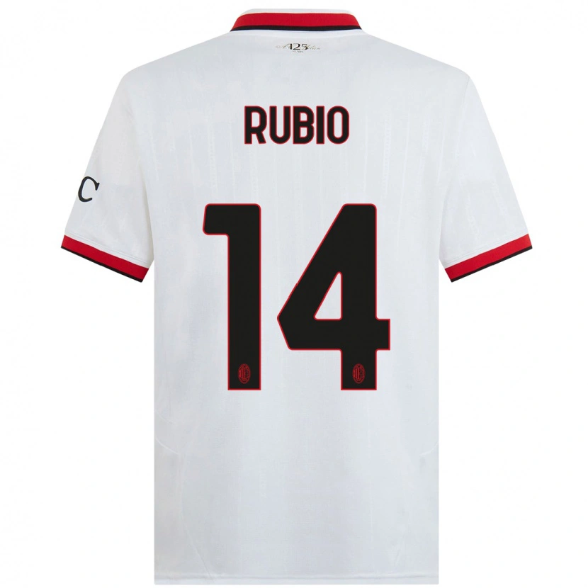 Danxen Kid Silvia Rubio #14 White Black Red Away Jersey 2024/25 T-Shirt